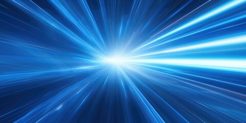 Light speed, hyperspace, space warp in blue background