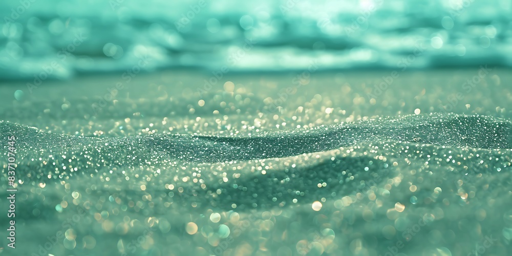 Poster green abstract background with bokeh defocused lights