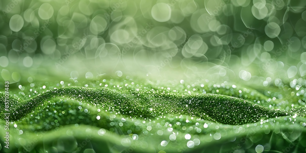 Aufkleber green abstract background with bokeh defocused lights