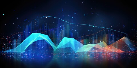 New age of data visualization. graph, points, lines. Data science and visual management design concept 