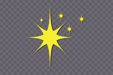Star icon collection. Twinkling stars symbols in white design. Vector SVG illustration. Design elements. isolated png transparent background