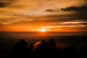 sunset in the mountains