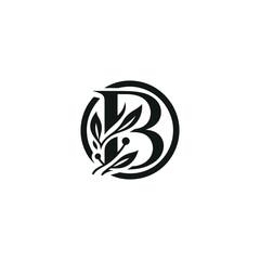 b letter beauty logo, b luxury logo, b alphabet logo, floral b design