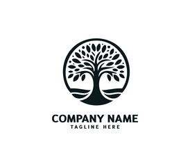 Tree logo design. Botanic tree. Tree of life symbol. Abstract tree logo symbol. Vector illustration