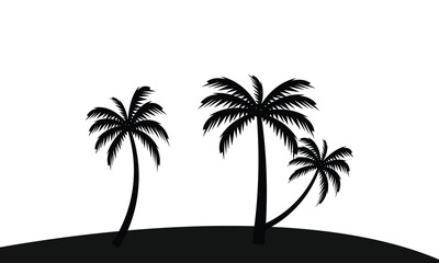 Palm Tree Vector And Silhouette Collection. 