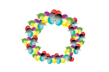 Naklejka premium Circle of colorful balloon
