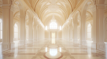 Obraz premium Beautiful Luxury Elegant wedding hall: romantic wedding ceremony in Renaissance Interior