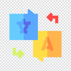 Translation icon vector design. flat vector illustration. Pixel perfect 64 x 64. Vector illustration simple symbol in eps 10