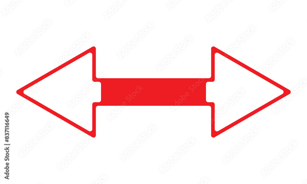 Poster long double ended red arrow vector design for website, app and logo design. dual sided arrow vector,