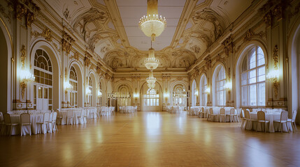 Beautiful Luxury Elegant wedding hall: romantic wedding ceremony in Renaissance Interior