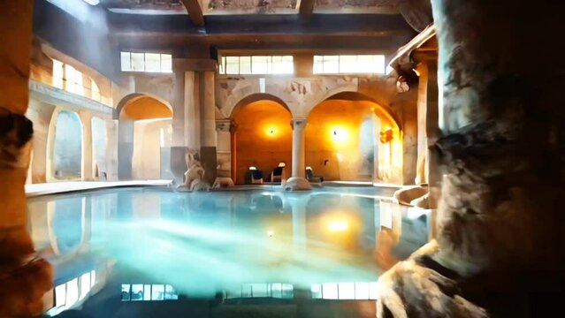 Away from the hustle and bustle of the city, find peace at Thermae Caracalla, the largest thermal bath in ancient Rome.  with smooth video looping.