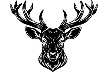 deer head black silhouette vector illustration
