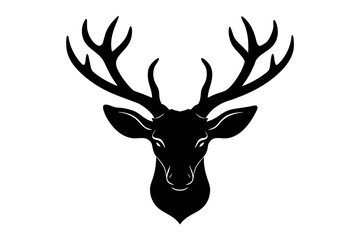 deer head black silhouette vector illustration
