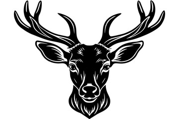 deer head black silhouette vector illustration
