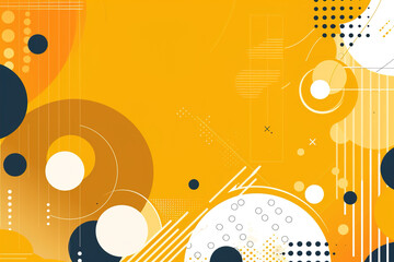 Obraz premium A yellow background with a lot of circles and lines