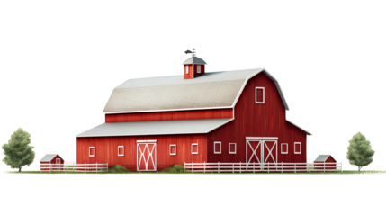red barn and silo