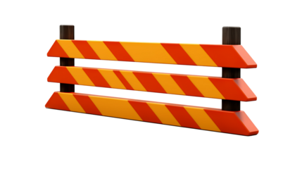 traffic barricade, isolated on a white background.
