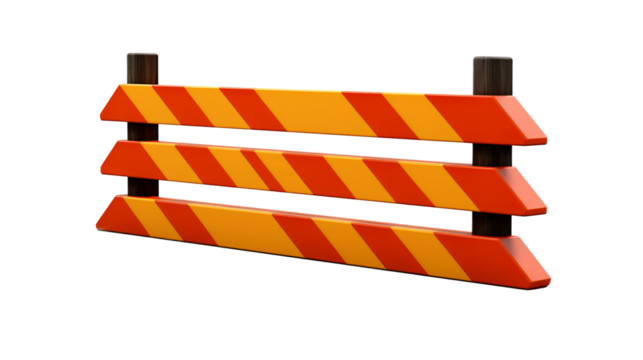traffic barricade, isolated on a white background.