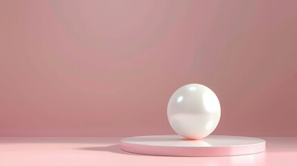 Pearls on the podium, monochromatic background, product advertising banner, minimalism