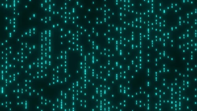 Binary code. Abstract digital technology and cyber space pattern. 4K video animation 3d rendering.