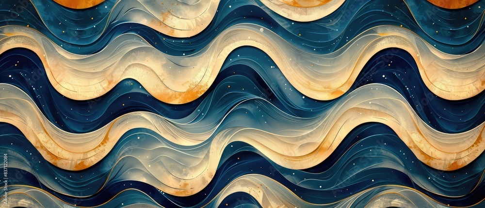 Poster bright abstract art background with multicolored textile pattern design