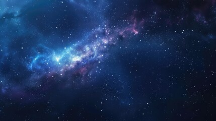 Abstract Cosmic Nebula Swirling in Night Sky with Stars and Nebula, Space Background of Dark Blue Galaxy Deep Space Starry Sky