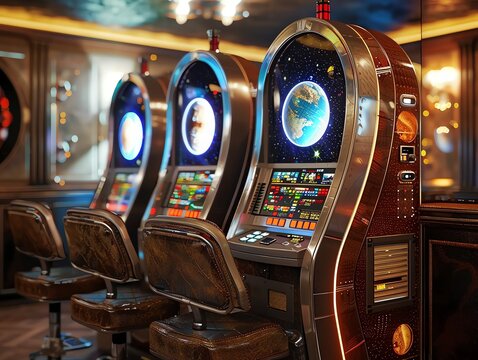 A slot machine with a space exploration theme