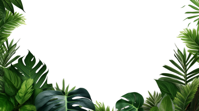 frame of green leaves