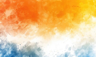 Abstract Orange and Blue Watercolor Grunge Texture Painting on Wall Background