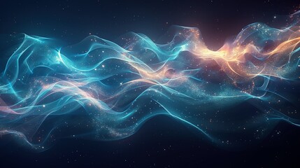 Fototapeta premium Techno Chromatics: Abstract Light Lines for Digital Communication