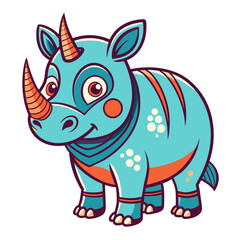 Fototapeta premium rhino cartoon isolated on white