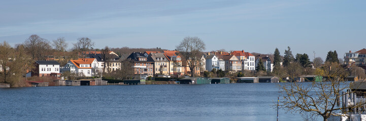Panorama am Malcower See, Malchow, Inselstadt, Mecklenburgische Seenplatte, Mecklenburg, Mecklenburg-Vorpommern, Deutschland, Europa