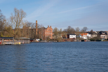 Fototapeta premium Panorama am Malcower See, Malchow, Inselstadt, Mecklenburgische Seenplatte, Mecklenburg, Mecklenburg-Vorpommern, Deutschland