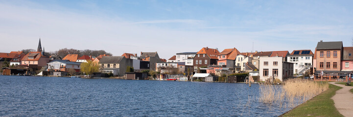 Stadtpanorama mit Malchower See, Malchow, Inselstadt, Mecklenburgische Seenplatte, Mecklenburg,...
