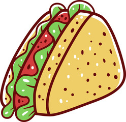 Sandwich, hand-drawn fast food icon.