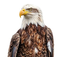 Obraz premium High-resolution photo of a majestic eagle isolated on a clean white background.