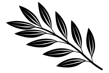 olive leaf silhouette vector illustration