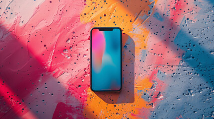 Modern abstract background for Instagram posts featuring a phone and camera