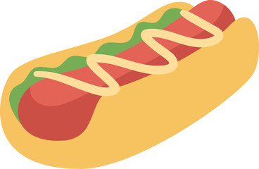 Hot dog, fast food icon.
