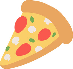 Pizza slice, fast food icon.