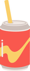 Soda can, fast food icon.
