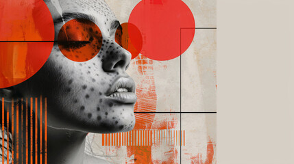 Modern abstract template for Instagram stories featuring a photo collage