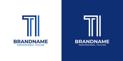 Letters TI Line Monogram Logo, suitable for business with TI or IT initials