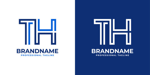 Letters TH Line Monogram Logo, suitable for business with TH or HT initials © Prayoga
