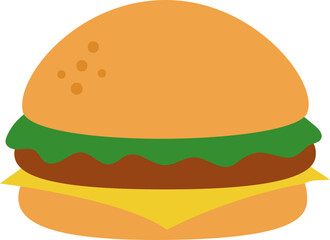 Hamburger, fast food icon.