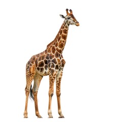 Obraz premium Giraffe Isolated on White Background. High-Resolution Wildlife Photography