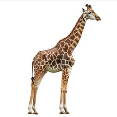 Fototapeta premium Graceful Giraffe Isolated on White Background. High-Quality Animal Image
