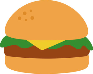 Hamburger, fast food icon.
