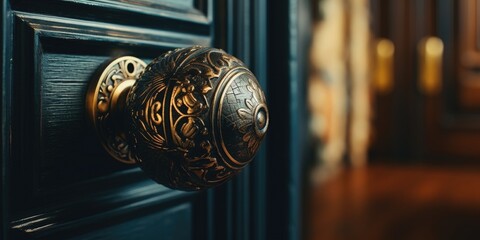 A gold and silver door knob with a gold and silver handle