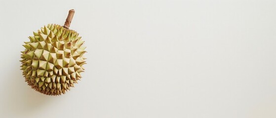 Fresh durian on a white background, showcasing the unique texture and spiky exterior of this exotic fruit
